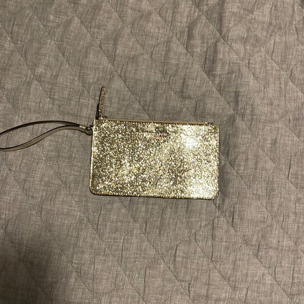 Kate Spade gold sparkly wristlet